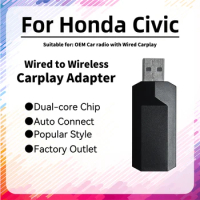 New Mini Smart AI Box for Honda Civic Apple Carplay Adapter Plug and Play USB Dongle Car OEM Wired Car Play To Wireless Carplay