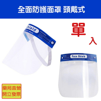 台灣現貨品 全面防護面罩 頭戴式 防疫必備防飛沫隔離面罩