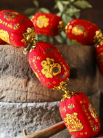 春節裝飾用品大紅燈籠宮燈串新年元旦門上掛件掛飾年貨福字印花