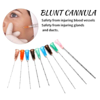 Blunt Tip Cannula 50 Packs Uric Acid Facial Filling Nose Slight Blunt Needle 20PCS 50PCS 100PCS
