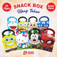 (isi 10pcs) Snack Box Ulangtahun karakter lucu / tas Ultah Aqiqah Tedhak siten Ulang tahun Anak-anak