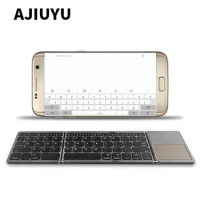 Three folded wireless Bluetooth Keyboard For Samsung Galaxy S8 S9 S7 S6 edge S8+ S9+ S5 S4 Note8 Note 8 7 6 5 Mobile Phone Case