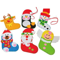 第二代聖誕節紅帽子企鵝天使DIY襪子禮物袋 側背包 材料包【BlueCat】【XM0328】