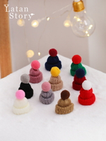 秋冬圣誕節小帽子女針織發繩發圈毛線針織編織兒童配飾掛件裝飾品