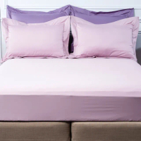 【HOLA】托斯卡素色純棉床包雙人紫藕(雙人)