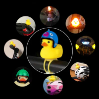 Bicycle Duck Bell With Light Broken Wind Small Cute Duck Light MTB Road Bike Motor Helmet Kids Riding Cycling Accessories