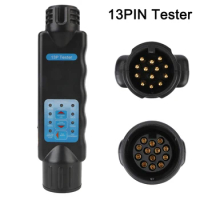 13 Pin 12V Trailer Tester Diagnostic Tools Wiring Check Light Test Plug Socket Adapter Car Truck Caravan Accessories Universal