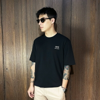 美國百分百【全新真品】Ami T恤 棉質 上衣 簡約 休閒 短袖 T-shirt logo 短T 黑色 CV97