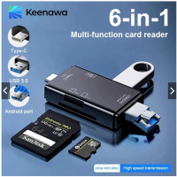 Cardreader 6 in 1 Card Reader OTG SD TF pembaca file pengcopy flashdisk kartu MMC kartu memori SD Ca
