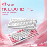 Akko Mod007b Three-mode Mechanical Keyboard Wireless Bluetooth 2.4g Hot-swappable Pbt Keycap Full Keys No Impact Custom Keyboard