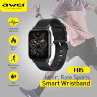 Awei H6 Smart Watch Fitness Tracker For Woman For Mobile Phones IP67 Build in Blood Pressure Health Tracker Sport Sleep Data Mag