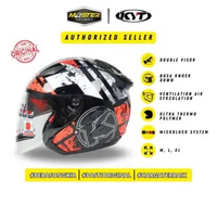 KYT Galaxy Slide Flat R #5 - Black/Red Fluo XL