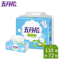 五月花新柔韌抽取衛生紙110抽/130抽x12包x6袋