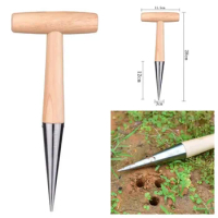 Portable Home Gardening Wooden Planting Seeds And Bulbs Tools Hand Digger Seedling Remover Seedling Lifter Seed Planter Tool