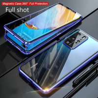 Double Sided Full All-Inclusive Magnetic Camera Lens Phone Case For OnePlus Nord N300 N30 N200 N20 5G Tempered Glass Cover Cases