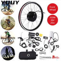 Electric Bike Conversion Kit, Front Wheel Motor, E-Bike Kit, 36V Hub Motor, 20 "Bicycle Controller with LCD Display, 350W