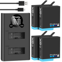 original Probty For Gopro Hero 8 3PACK Battery 2 Slot Charger Kit Storage Box Charger for Gopro Hero 8 7 Black Hero 6
