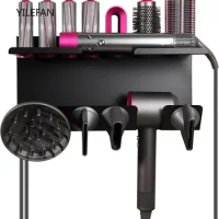 Hair Dryer Holder for Dyson Airwrap Magnetic Bracket Stand Storage Curling Iron Accessories Wall Mount Organizer with Screw
