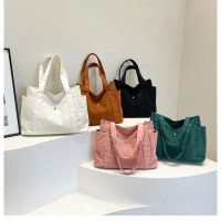 Giten HC027 Square Corduroy Bag Tas Selempang Wanita Motif Polos Korean Style Sekolah Perempuan Styl