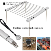 Outdoor Stainless Steel Tube Barbecue Grill Portable Stove Bbq Barbecue Shelf Household Charcoal Assembly Barbecue Table