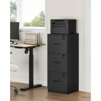 3-Drawer Vertical File Cabinet, Filing Cabinet for Home Office, Printer Stand, with 3 Lockable Drawers
