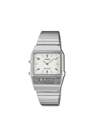 CASIO Vintage AQ-800E-7A2 Unisex Analog-Digital Watch Silver Stainless Steel Strap
