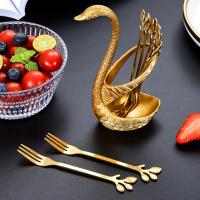 Fruit Fork Stainless Steel Set Creative Cake Mooncake Fork Luxury Cygnus Storage Jar Western Tablewa