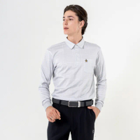【Munsingwear】官方直營 企鵝牌 男款淺灰色日本製口袋舒適長袖POLO衫 MGUT2B52