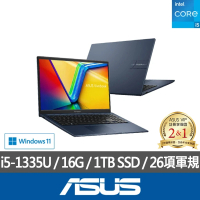 【ASUS 華碩】特仕版 15.6吋輕薄筆電(VivoBook X1504VA/i5-1335U/8G/改裝1TB SSD/Win11/+8G記憶體)