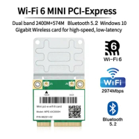 Wifi 6 Dual Band 3000Mbps MPE-AX3000H Wireless Half Mini PCI-E Wifi Card Bluetooth 5.0 802.11ax/ac 2.4Ghz 5Ghz Adapter Laptop