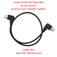 For Zhiyun Crane 2 / Weebill S stabilizer to Sony cameras , 38cm Control and Charge Cable Micro USB to Multi (Decurved)