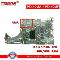 P5440UA notebook Motherboard For ASUS P5340UF P5340U P5440U P5440UF Laptop Mainboard W/ i3/i5/i7 8th CPU 4GB/8GB RAM Tested