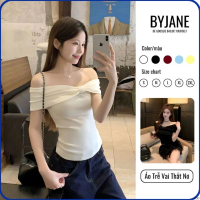 (DEAL MỞ BÁN) Áo thun nơ trễ vai ngắn tay BYJANE-611COD VN