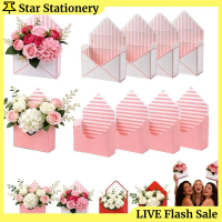 Star Stationery Hadiah Melipat Kotak Sampul Valentine DIY Belang-belang Kotak Sampul Bouquet kosong