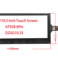 10.25 10.3 Inch Touch Screen Digitizer Glass Panel GT928 6Pin 269*123mm DZGG10.25