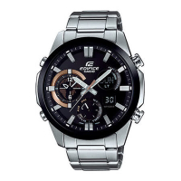 CASIO EDIFICE 時間跳躍者三眼賽車腕錶-黑x棕-ERA-500DB-1ADR-45mm