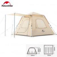 Naturehike Camping 3 Person Automatic Tent UPF50+ Outdoor Park Portable 210T Polyester Waterproof Large Hall One-touch Tent