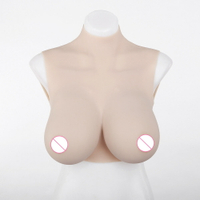 新品短款高領半身實心假胸 CD變裝偽娘假乳房假胸 液體硅膠假胸