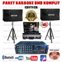 Paket Sound system karaoke BMB Mic wireless shure komplit Original