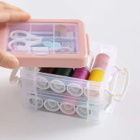 Bộ Hộp Kim Chỉ May Vá Đa Năng Gia Đình 3 tầng tiện dụng, nhỏ gọn, bộ kim chỉ may vá