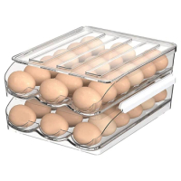 Large Capacity Refrigerator Egg Rack - 36 Egg Crisp Boxes For Refrigerator, Egg Storage Container Organizer