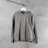 Jaket ADLV BASIC TEXT WHITE GREY TAUPE ZIP HOODIE 100% ORIGINAL Size 1