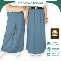 Rok SMA Abu - Rok SMA Rampel - Rok SMA Span - Seragam Sekolah - Rok Rampel Abu - Stepanka Laterai