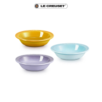 【Le Creuset】瓷器深圓盤 15cm(藍鈴紫/水漾藍/杏桃黃 3色選1)