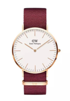 Daniel Wellington DW Daniel Wellington 手錶 Classic Roselyn 40mm 玫瑰紅織紋錶-白錶盤-玫瑰金框 (DW00100267)