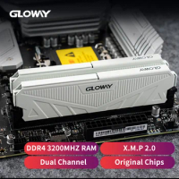 Gloway memoria ram ddr4 16GB 8GB Type-α Memory 2666MHz Ram Gray &amp; White 288Pin Desktop Memory For PC