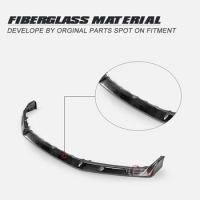 For CIVIC FK8 EV Style Glass Fiber Front Lip Trim FK8 FRP Glossy Carbon Bumper Splitter Kit For2017+ Type R FK8 Racing Body Kit