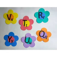 READY PROMO Peraga edukatif//Hijaiyyah/Abjad/Angka/Hiasan dinding/hiasan tempel Bunga Huruf abjad ke