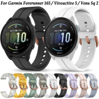 20mm Silicone Watch Strap Wristband For Garmin Forerunner 165 245 645 55 Vivoactive 5 3 Venu Sq 2 Music Smartwatch Band Bracelet