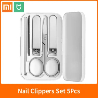 5pcs/Set Xiaomi Mijia Stainless Steel Nail Clippers Trimmer Pedicure Care Clippers Earpick Nail File Professional Beauty Tools